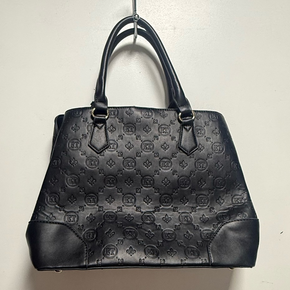 Ellen Tracy Black Embossed Satchel - Picture 2 of 5